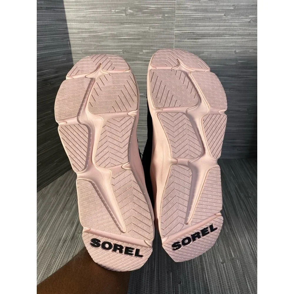 Sorel Womens Kinetic RNEGD Conquest Winter Boots Black Pink Leather‎ Ankle 9 New - Picture 8 of 9